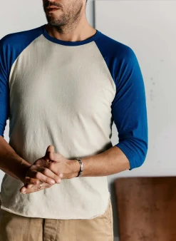 imogene + willie 3/4 Knit Raglan In Blue| T-Shirts|Knits & Sweaters