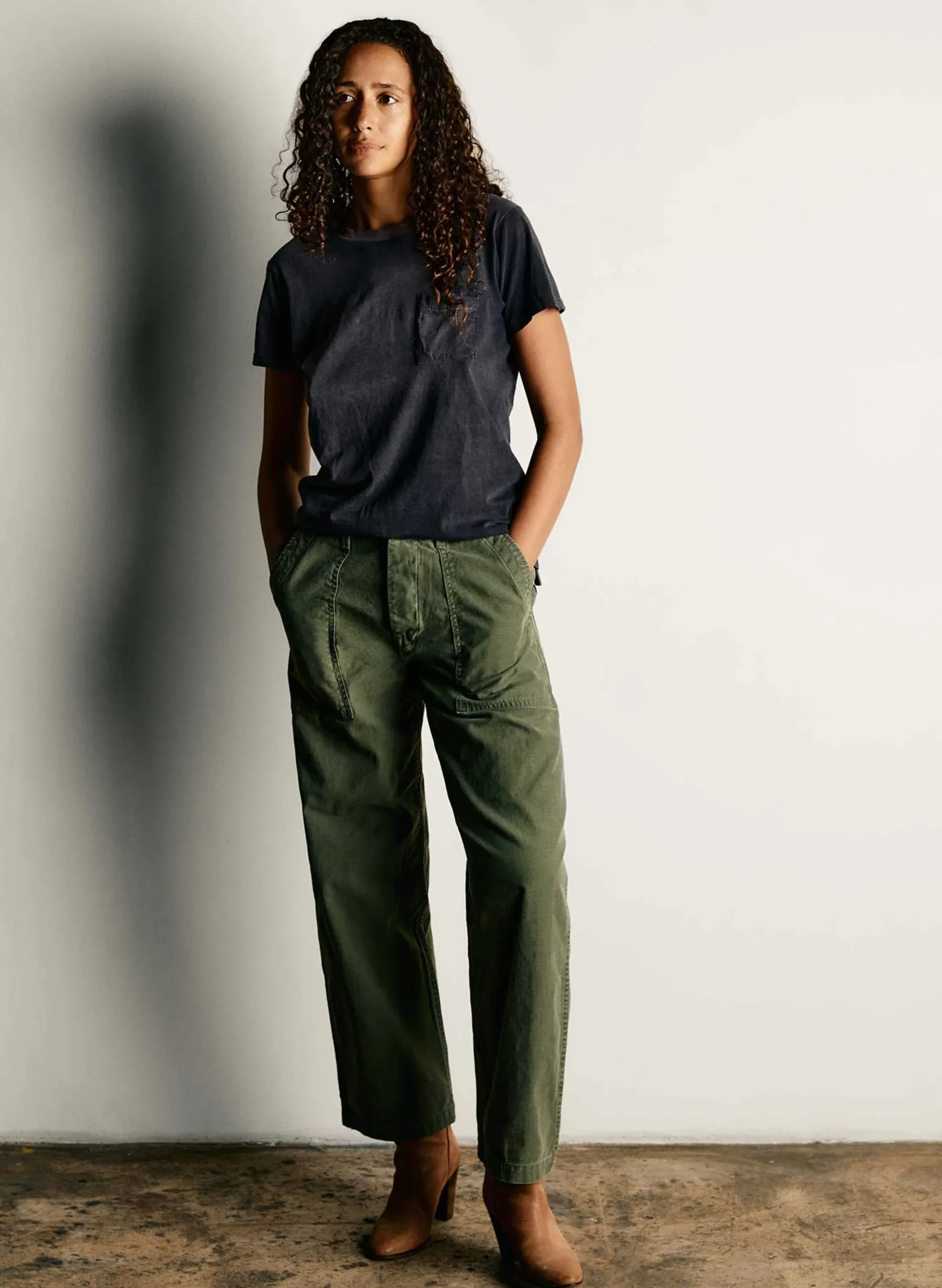 imogene + willie Blake Military Trouser In Olive|Women Pants & Shorts
