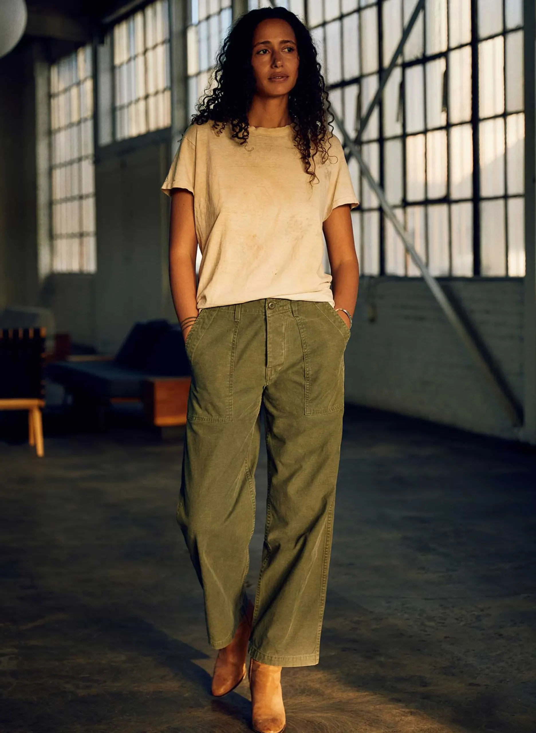 imogene + willie Blake Military Trouser In Olive|Women Pants & Shorts