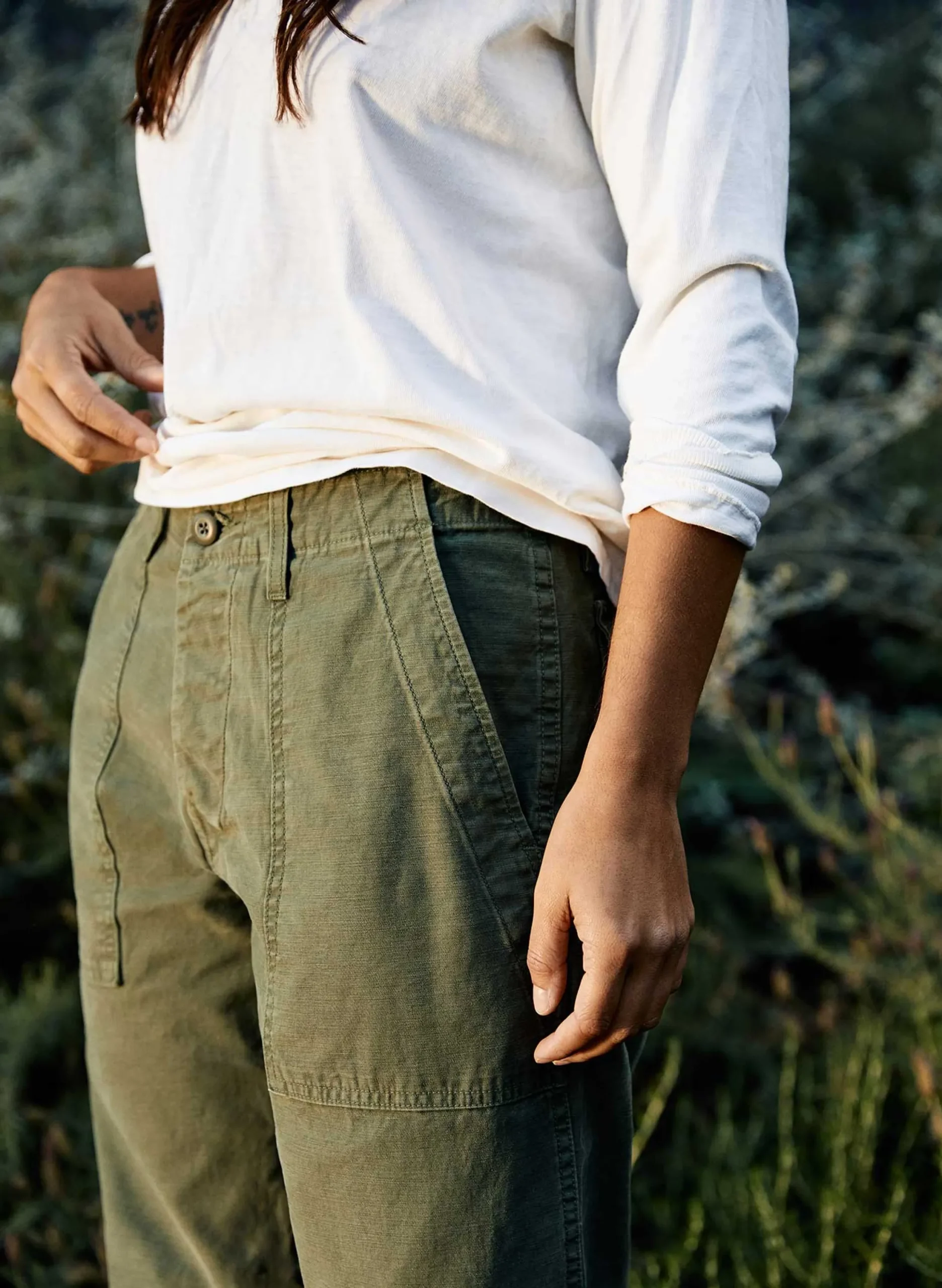 imogene + willie Blake Military Trouser In Olive|Women Pants & Shorts