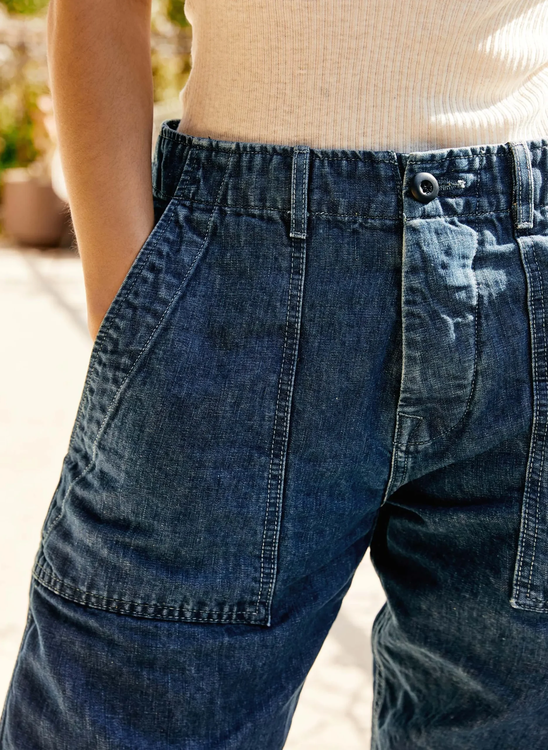 imogene + willie Blake Military Trouser In Washed Indigo|Women Pants & Shorts