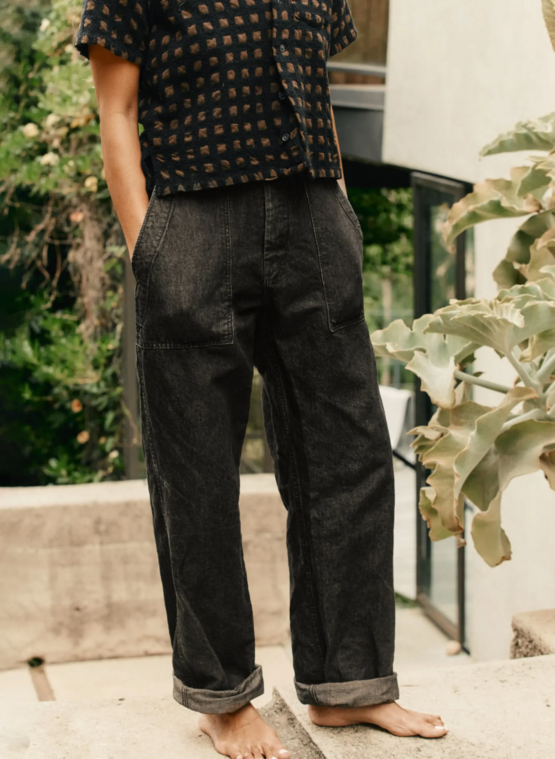 imogene + willie Blake Military Trouser In Washed Black|Women Pants & Shorts