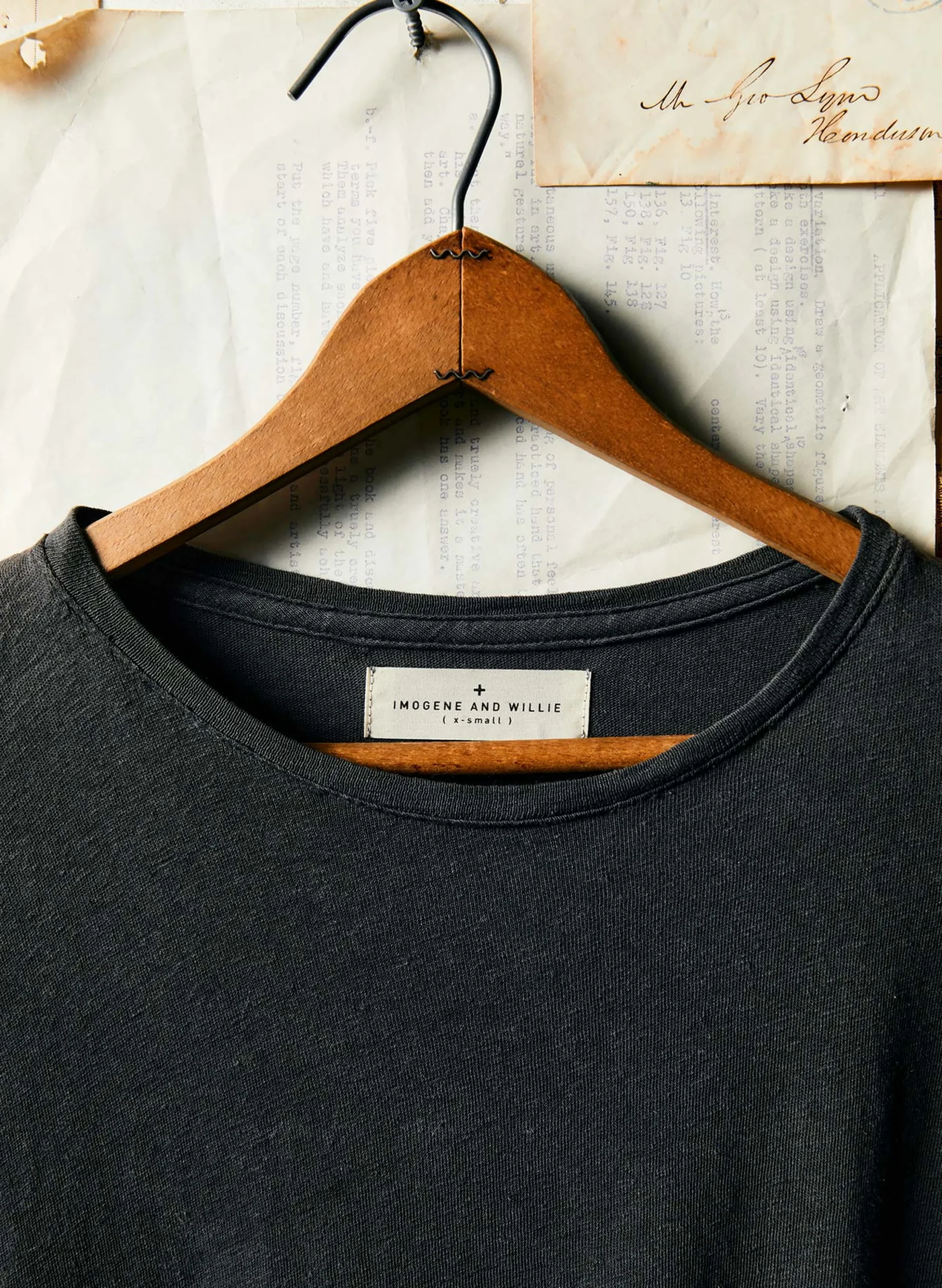 imogene + willie Cotton Hemp Crew In Faded Black| T-Shirts