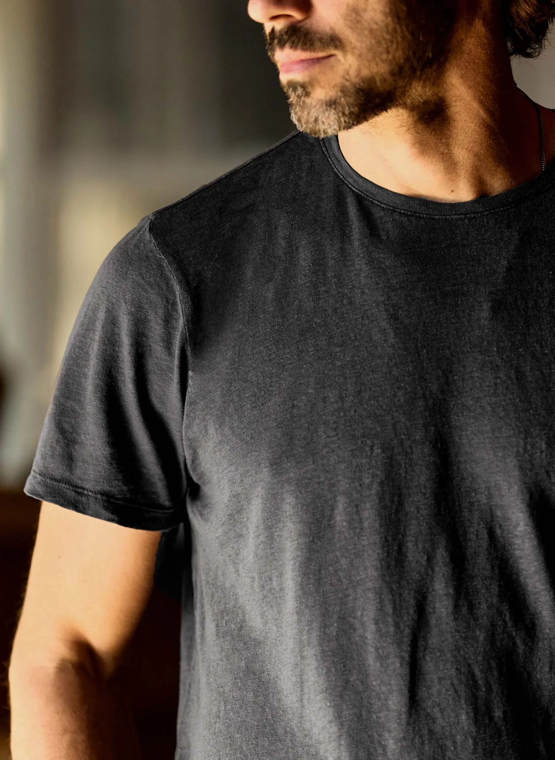 imogene + willie Cotton Hemp Crew In Faded Black| T-Shirts