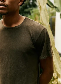 imogene + willie Cotton Hemp Crew In Olive| T-Shirts