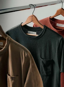 imogene + willie Dark Green Knit Pocket Tee| T-Shirts