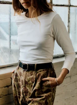 imogene + willie Double Knit Thermal Crew In Ivory|Women Tees + Tanks|Knits & Sweaters