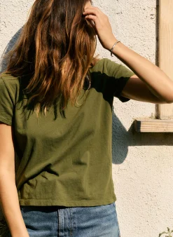 imogene + willie Drop Tee In Olive|Women Tees + Tanks