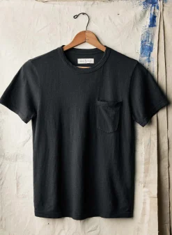 imogene + willie Faded Black Knit Pocket Tee| T-Shirts