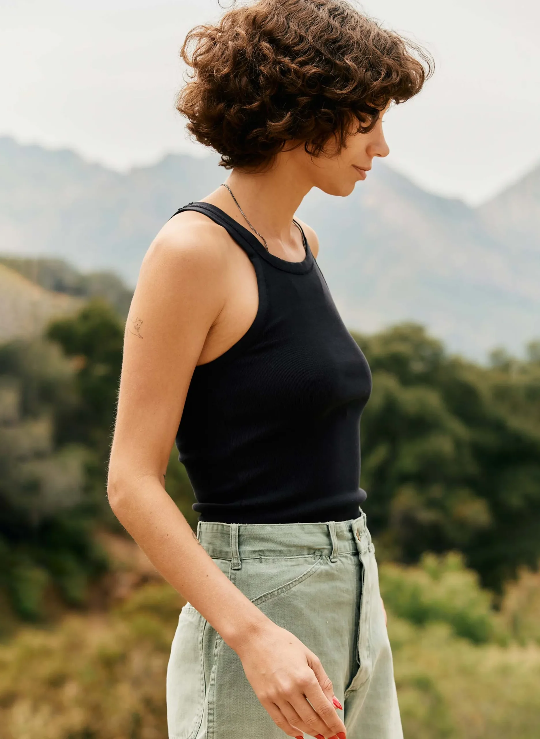 imogene + willie Faded Black Ribbed Racerback Tank|Women Tees + Tanks