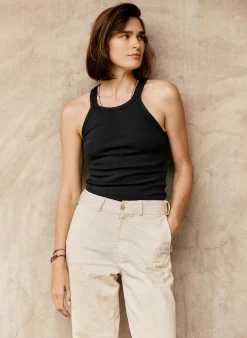 imogene + willie Faded Black Ribbed Racerback Tank|Women Tees + Tanks