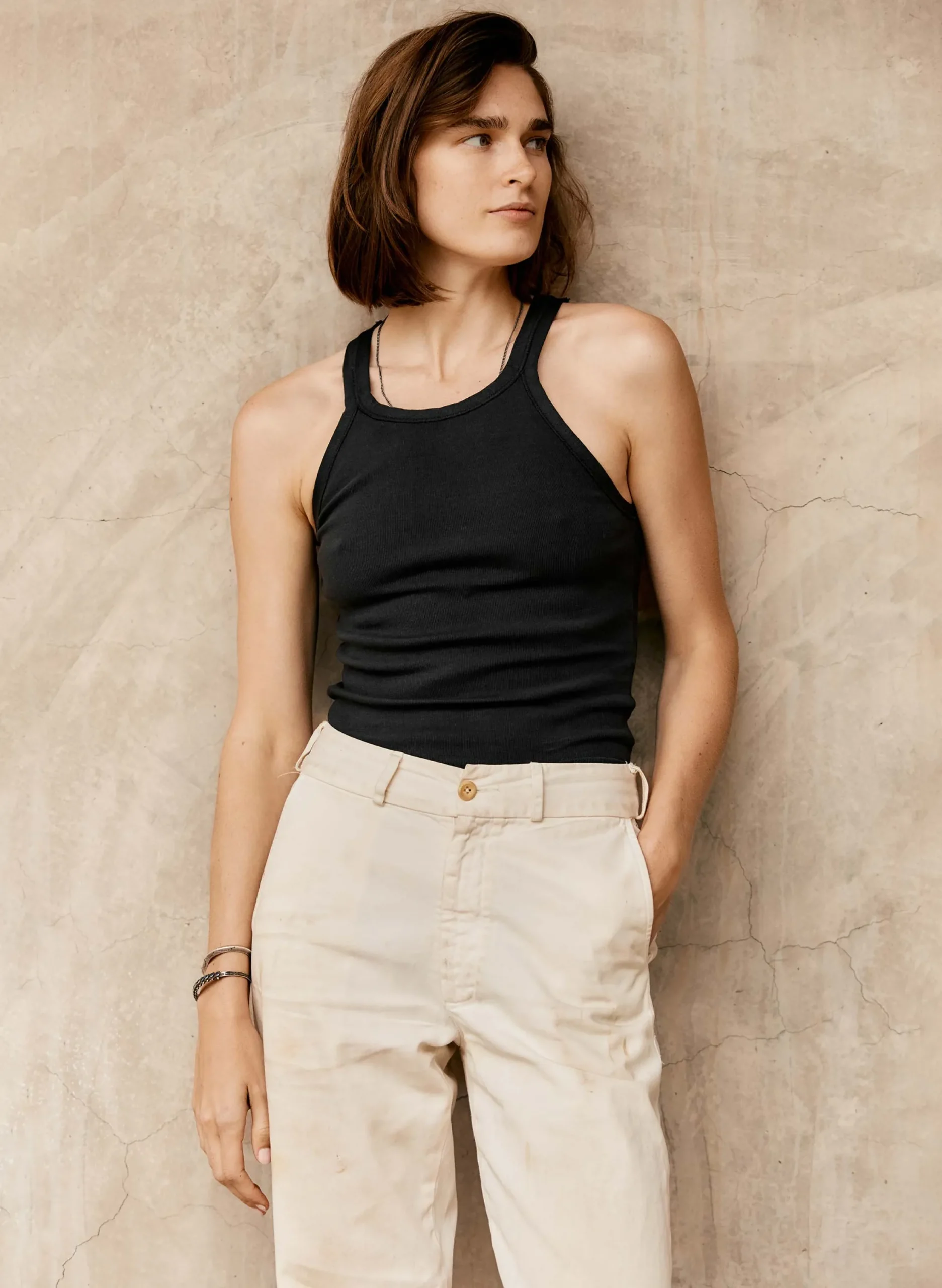 imogene + willie Faded Black Ribbed Racerback Tank|Women Tees + Tanks