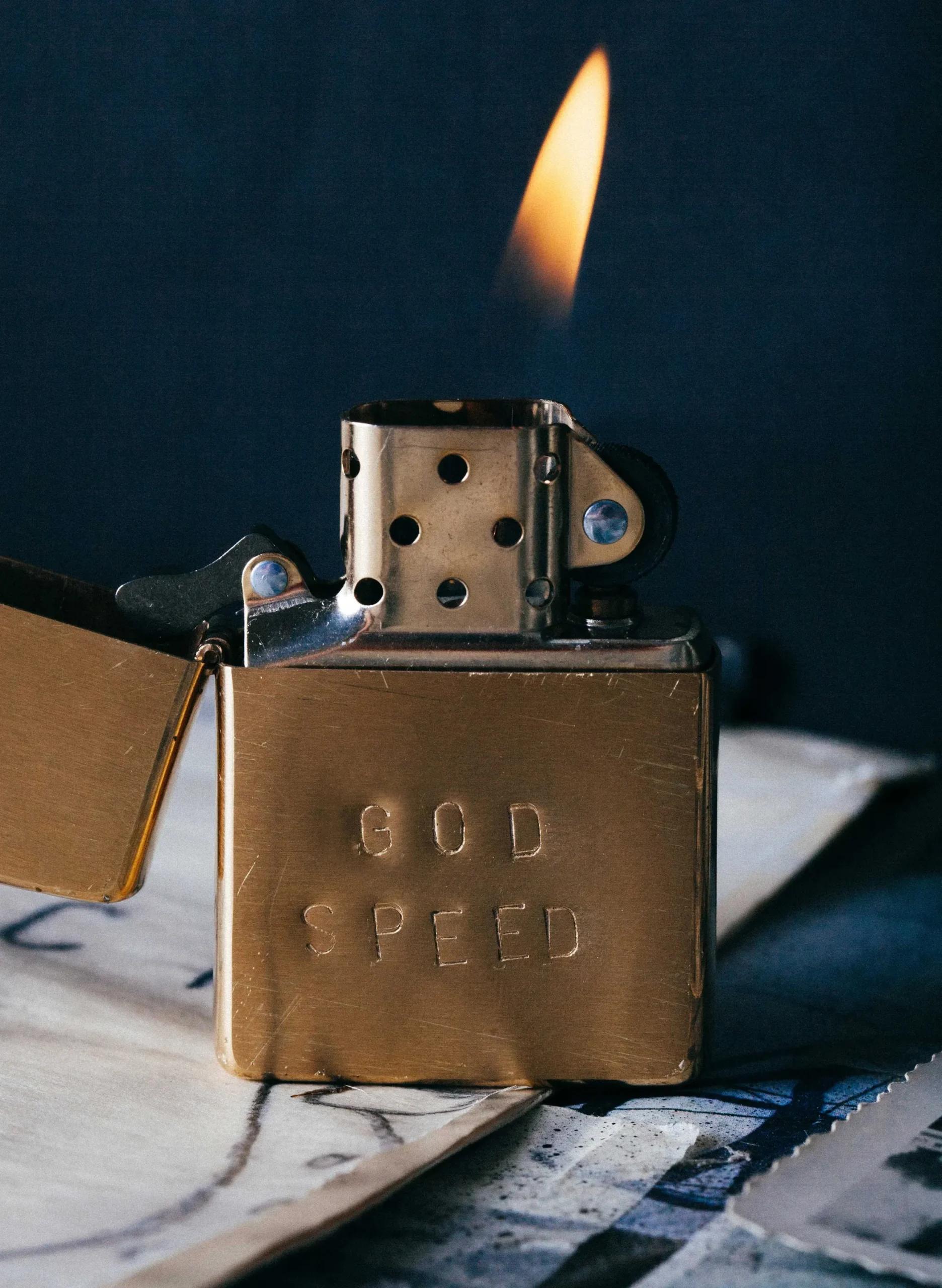 imogene + willie Hand Stamped “godspeed” Zippo|Women Home Goods|Home Goods