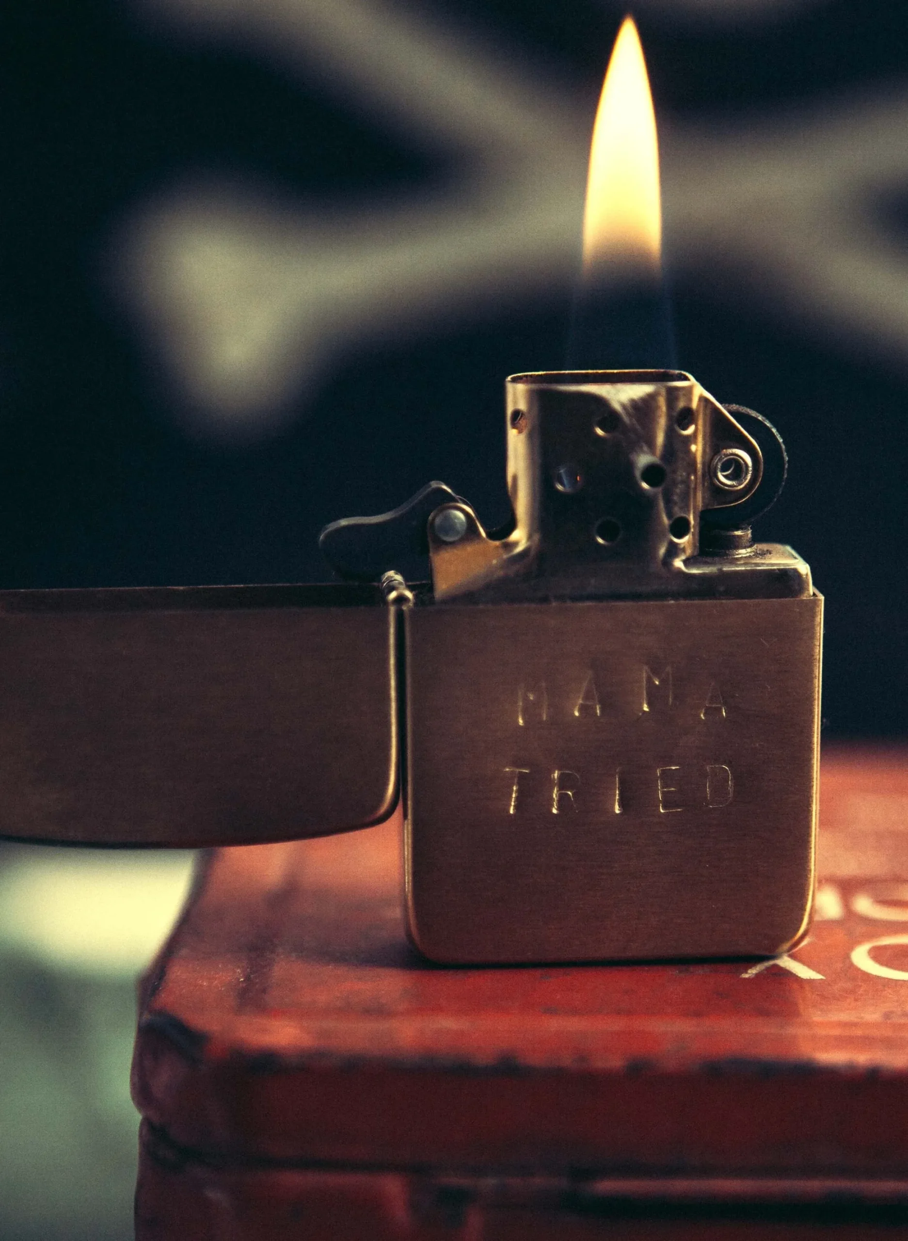 imogene + willie Hand Stamped "mama Tried" Zippo|Women Home Goods|Home Goods