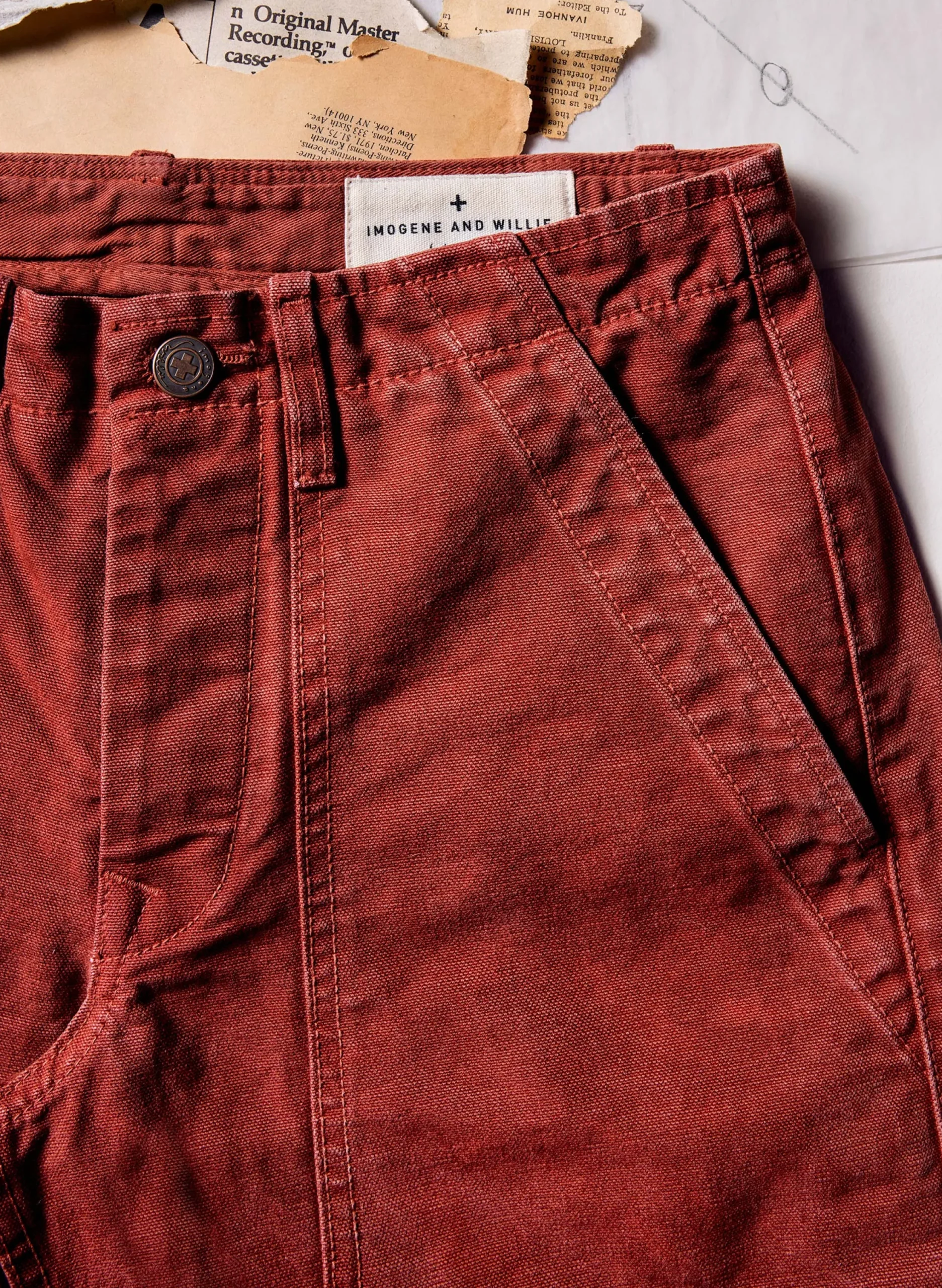 imogene + willie Hencye Canvas Workpant In Falu Red| Pants & Shorts