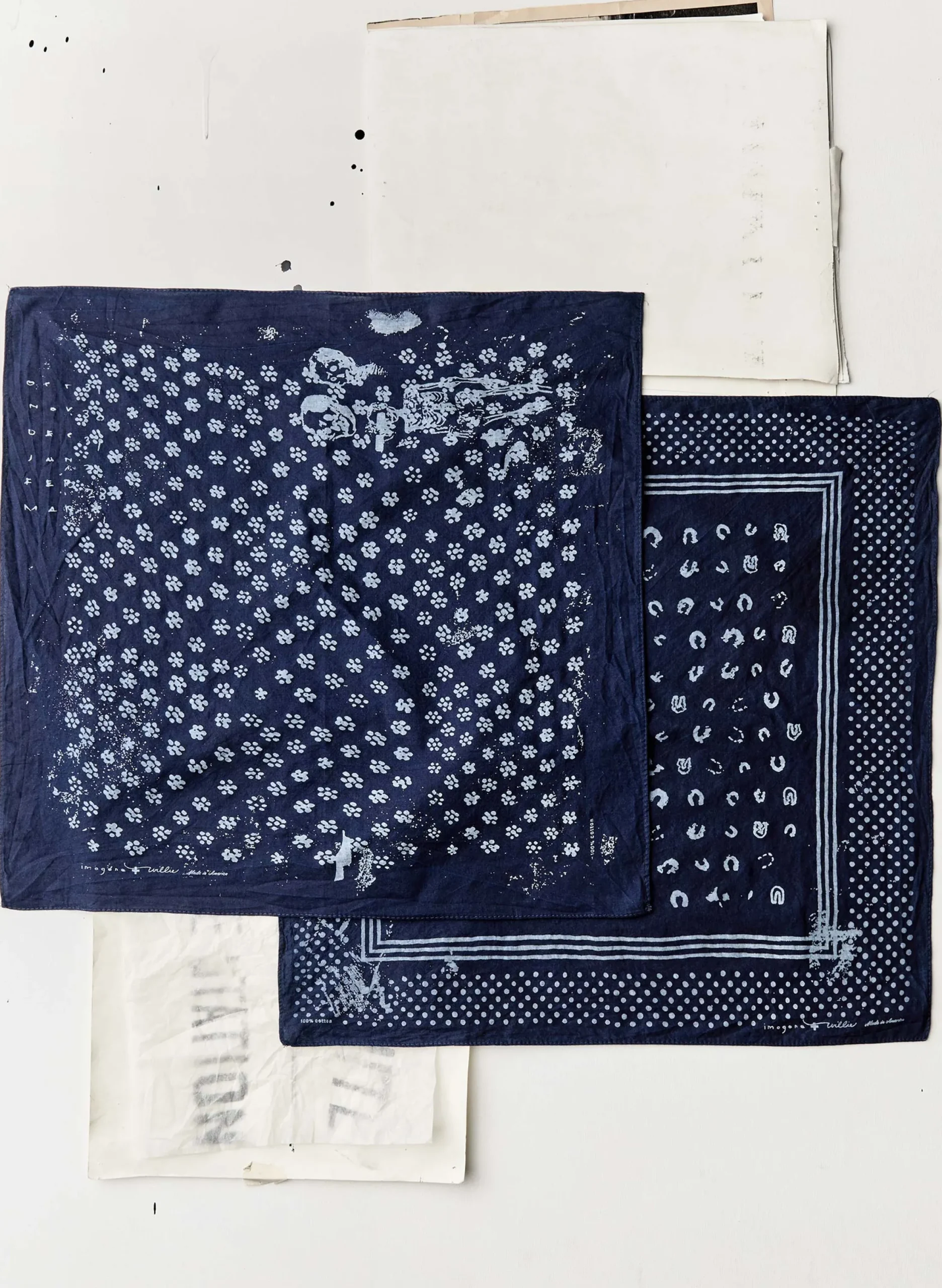 imogene + willie Indigo "flower Print" Bandana|Women Accessories|Accessories