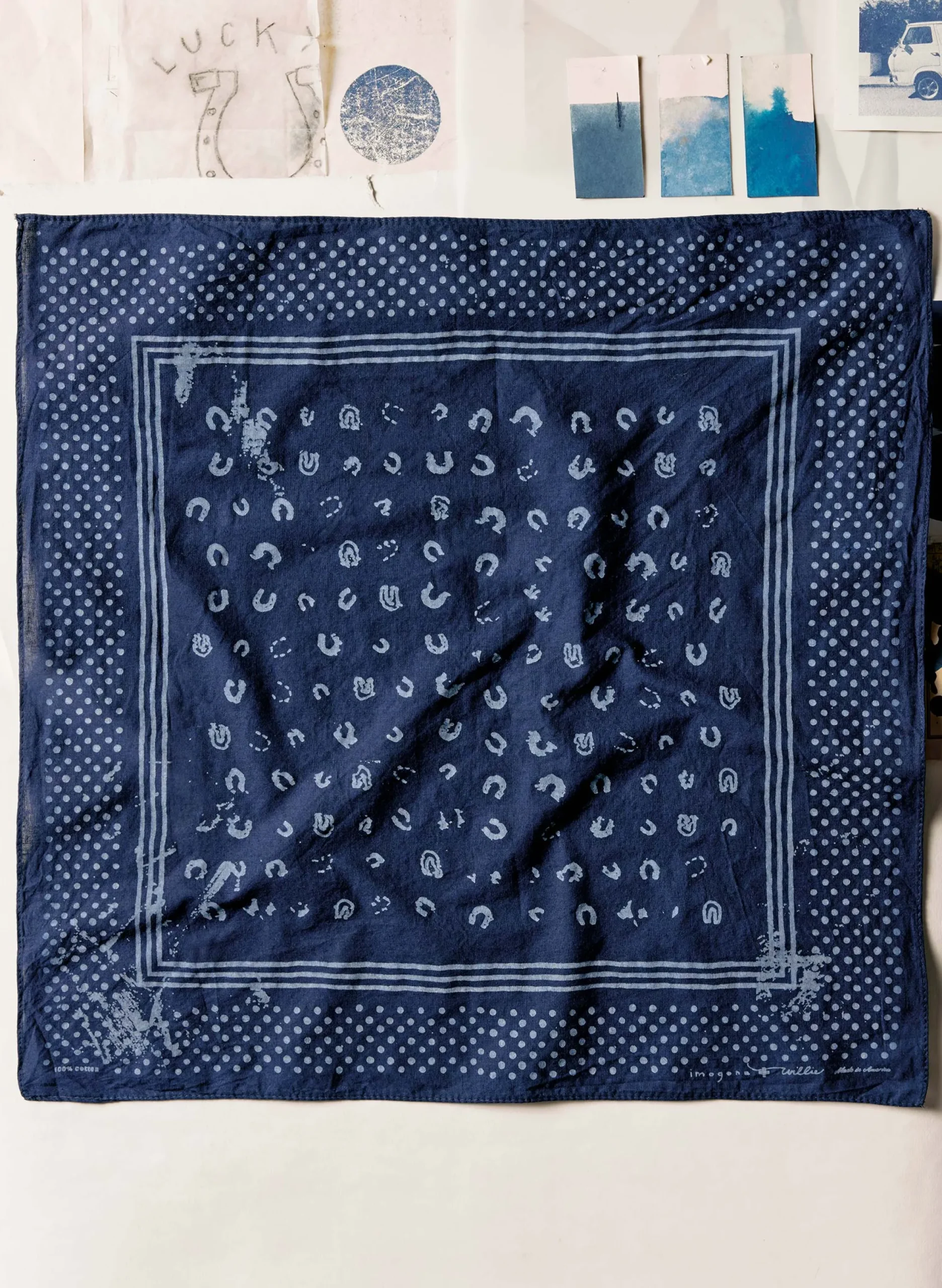 imogene + willie Indigo "good Luck" Bandana|Women Accessories|Accessories