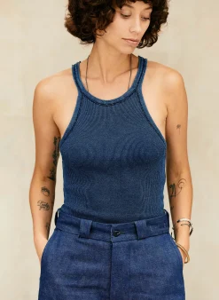 imogene + willie Indigo Ribbed Racerback Tank|Women Tees + Tanks