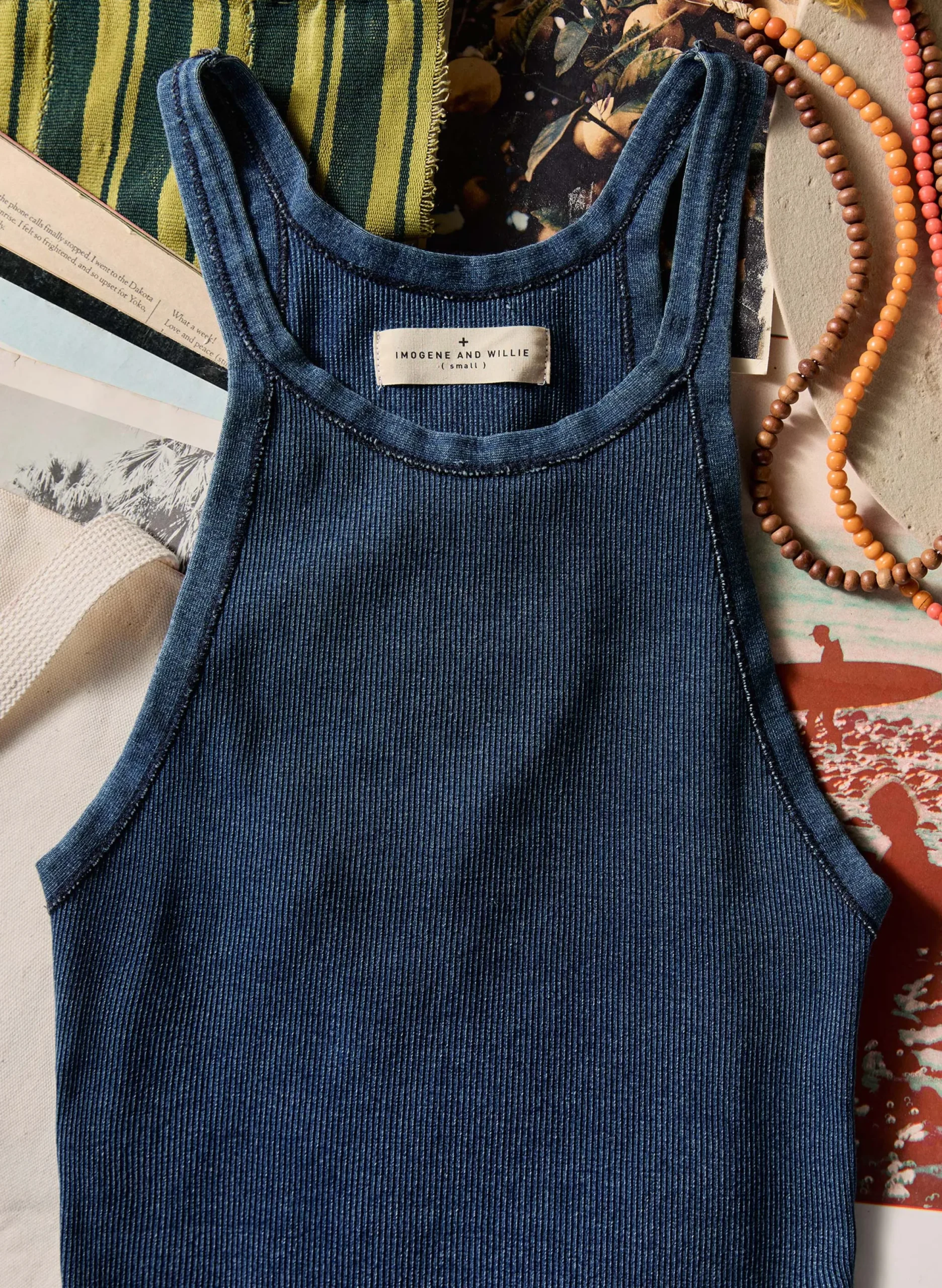 imogene + willie Indigo Ribbed Racerback Tank|Women Tees + Tanks