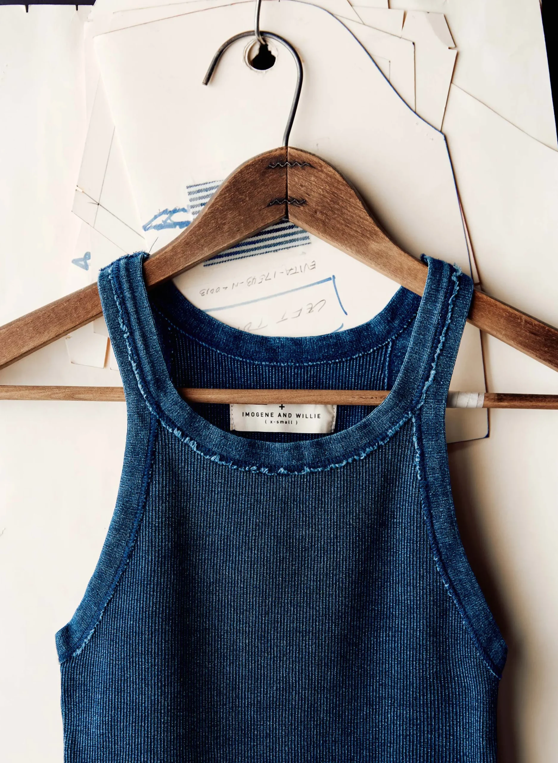 imogene + willie Indigo Ribbed Racerback Tank|Women Tees + Tanks