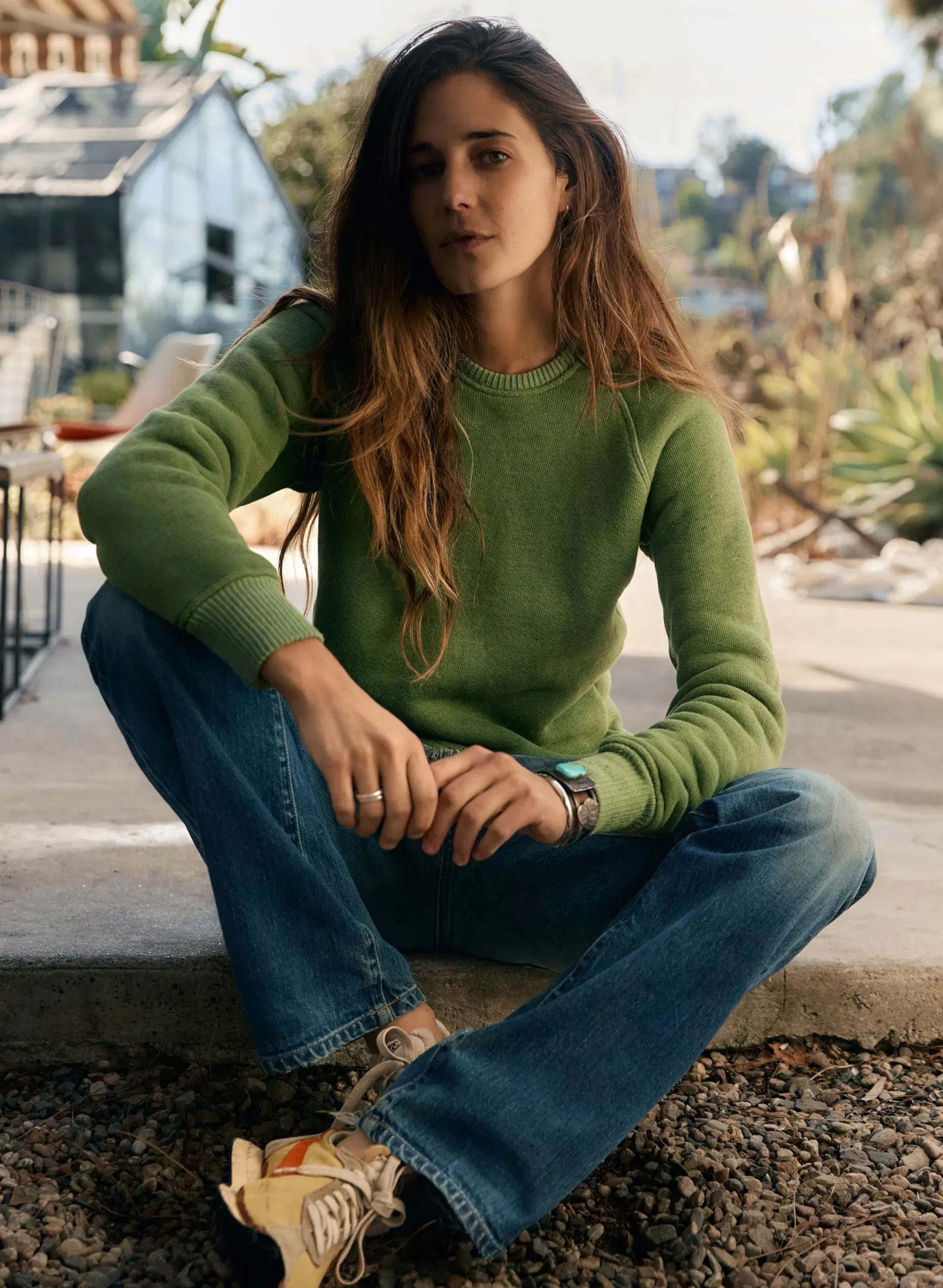 imogene + willie Lana Raglan Sweatshirt In Sage|Women Knits & Sweaters
