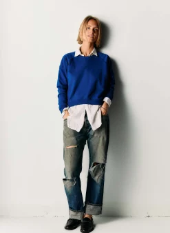 imogene + willie Lana Raglan Sweatshirt In Klein Blue|Women Knits & Sweaters