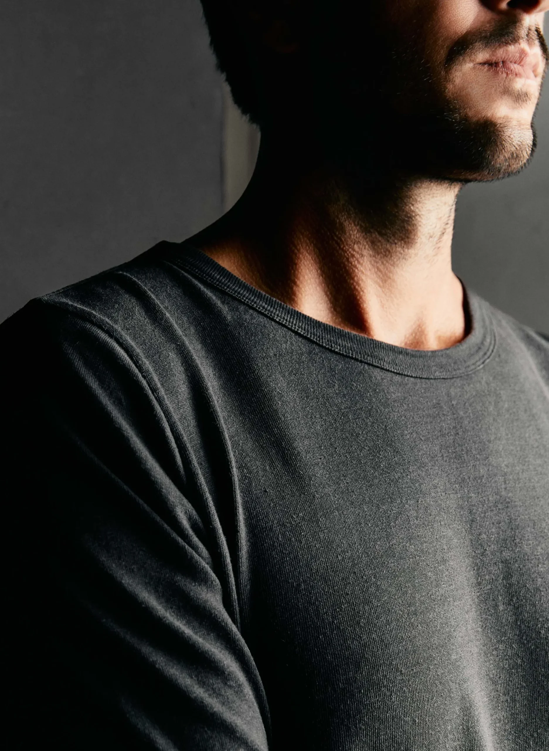 imogene + willie Long Sleeve Faded Black Crew| Knits & Sweaters