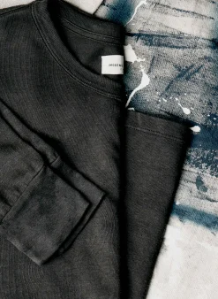 imogene + willie Long Sleeve Faded Black Crew| Knits & Sweaters