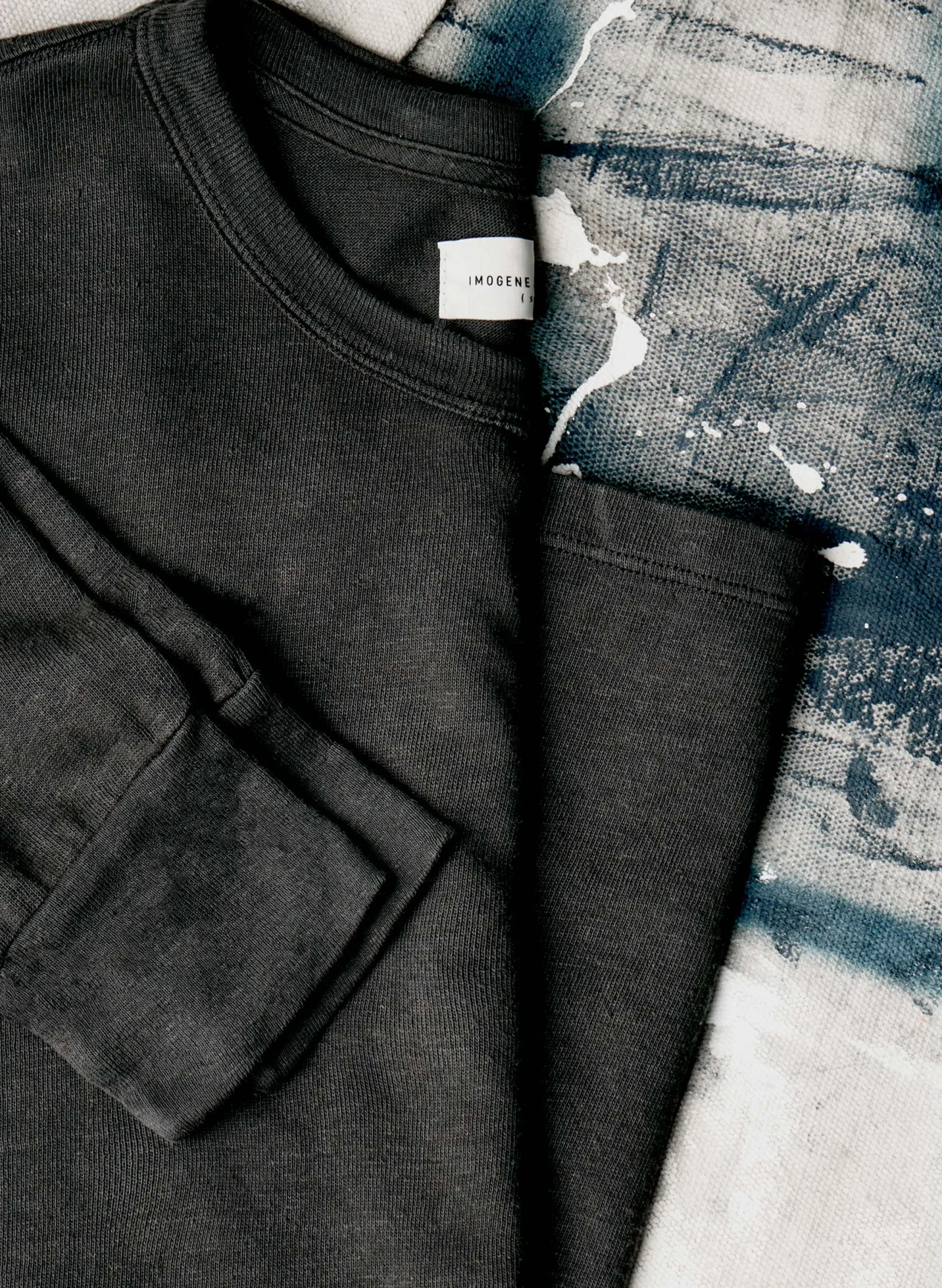 imogene + willie Long Sleeve Faded Black Crew| Knits & Sweaters