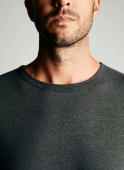 imogene + willie Long Sleeve Faded Black Crew| Knits & Sweaters