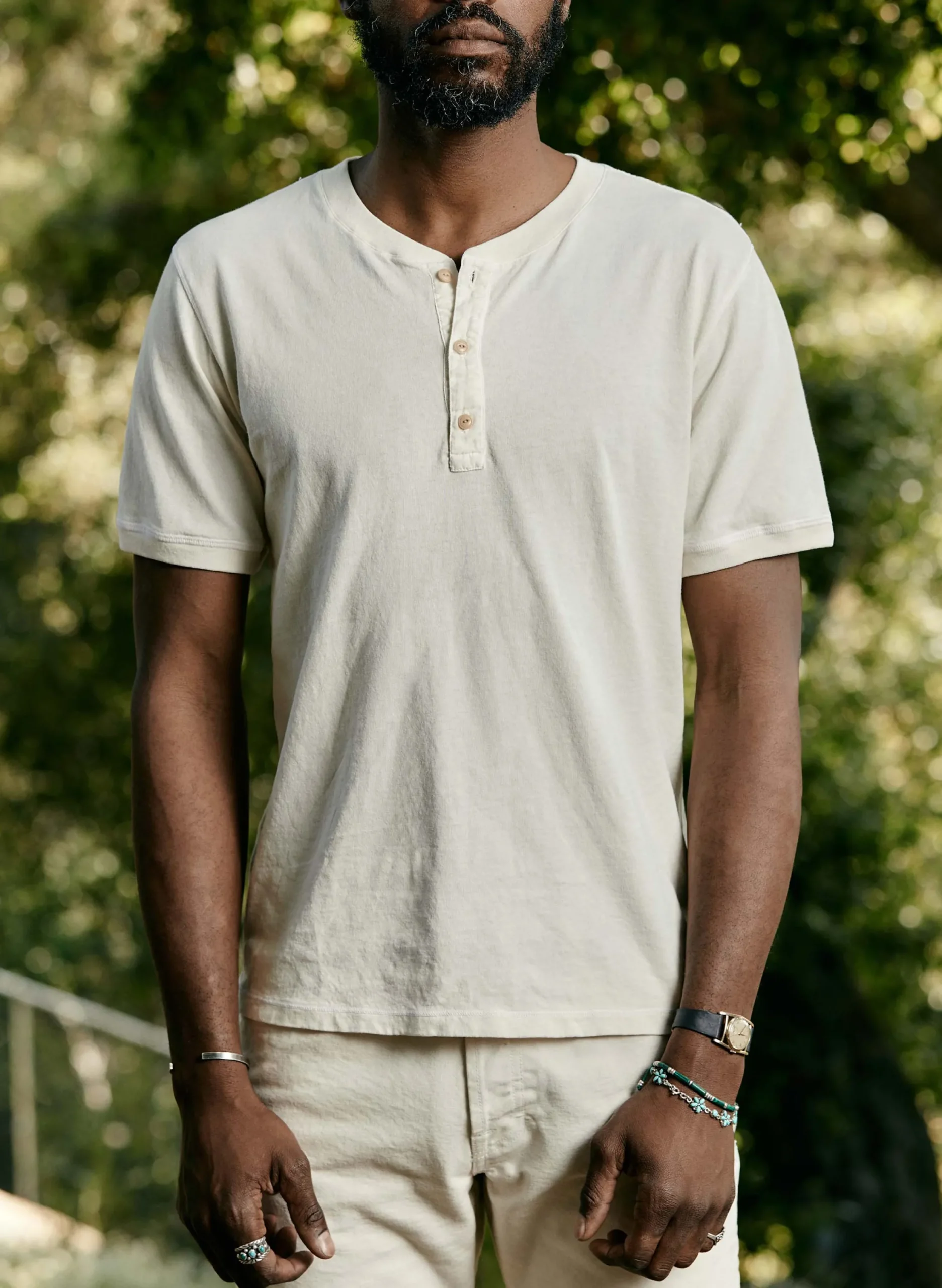imogene + willie S/s Henley In White| Knits & Sweaters
