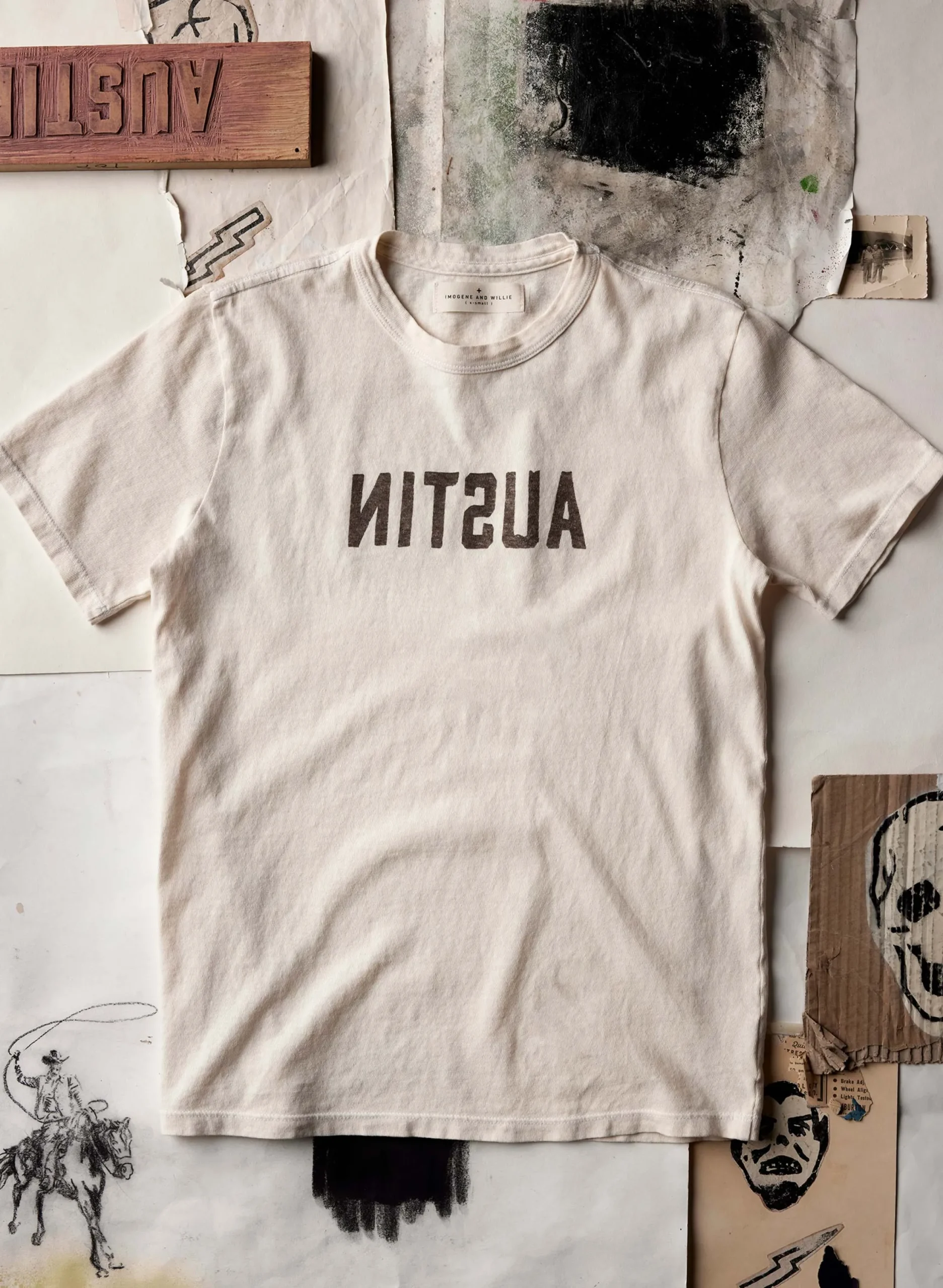 imogene + willie The "austin" Tee In Vintage White|Women Graphic Tees|Graphic Tees