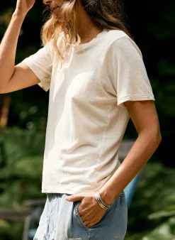imogene + willie The Cotton Hemp Tee In Vintage White|Women Tees + Tanks