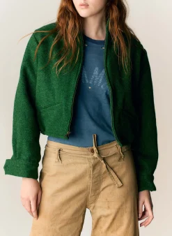 imogene + willie The Cropped Wool Souvenir Jacket In Fern|Women Jackets