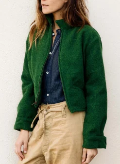 imogene + willie The Cropped Wool Souvenir Jacket In Fern|Women Jackets