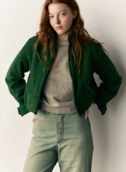 imogene + willie The Cropped Wool Souvenir Jacket In Fern|Women Jackets