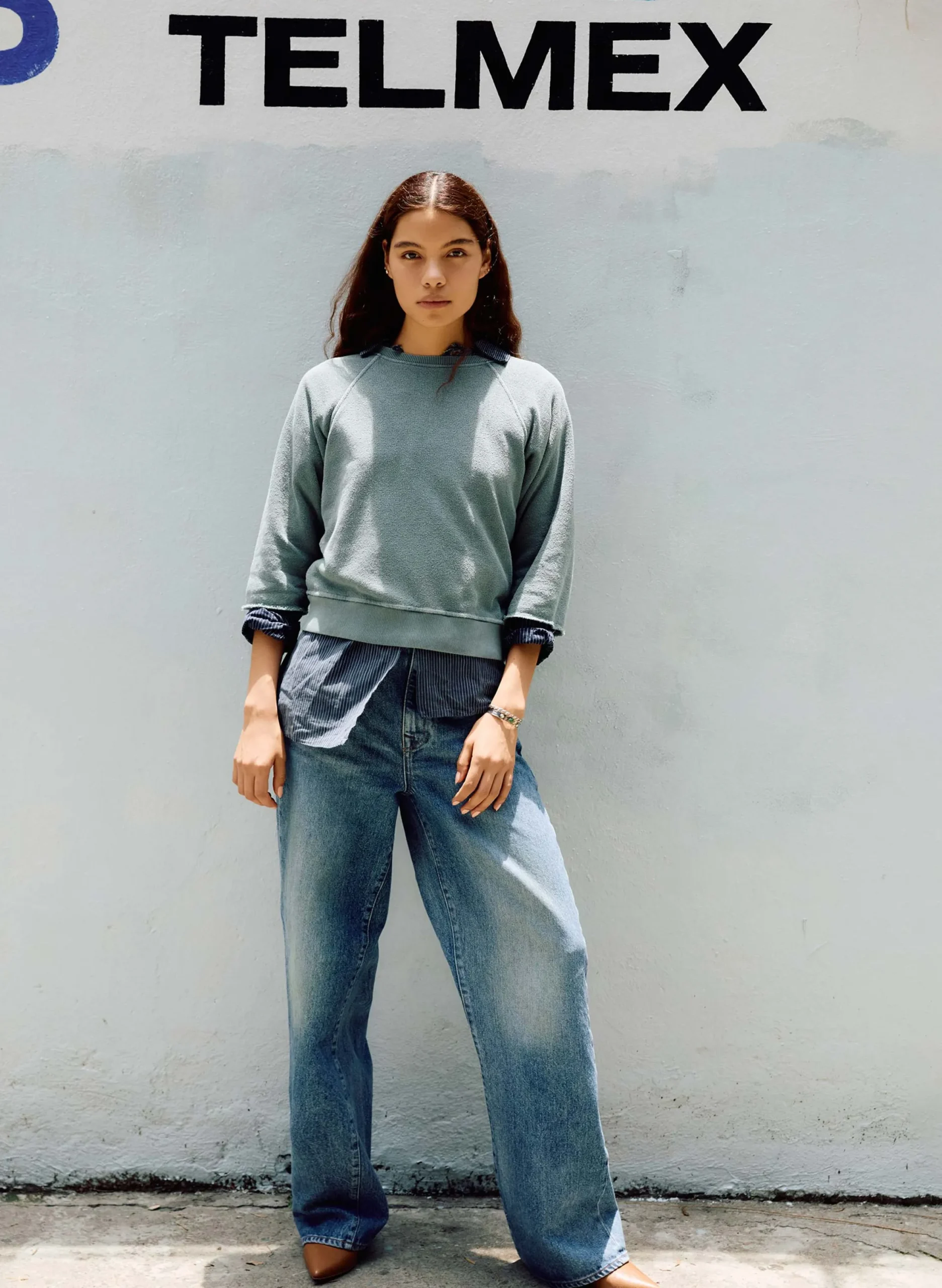 imogene + willie The Cut Sleeve Sweatshirt In Sage|Women Knits & Sweaters