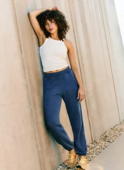 imogene + willie The Drawstring Sweatpant In Faded Blue|Women Pants & Shorts