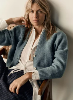 imogene + willie The Evie Knit Cardigan In Powder Blue|Women Knits & Sweaters|Jackets