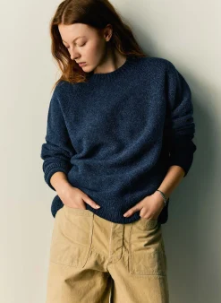 imogene + willie The Galway Wool Sweater In Navy|Women Knits & Sweaters