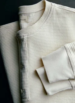 imogene + willie The Knit Waffle Henley In Vintage White| Knits & Sweaters