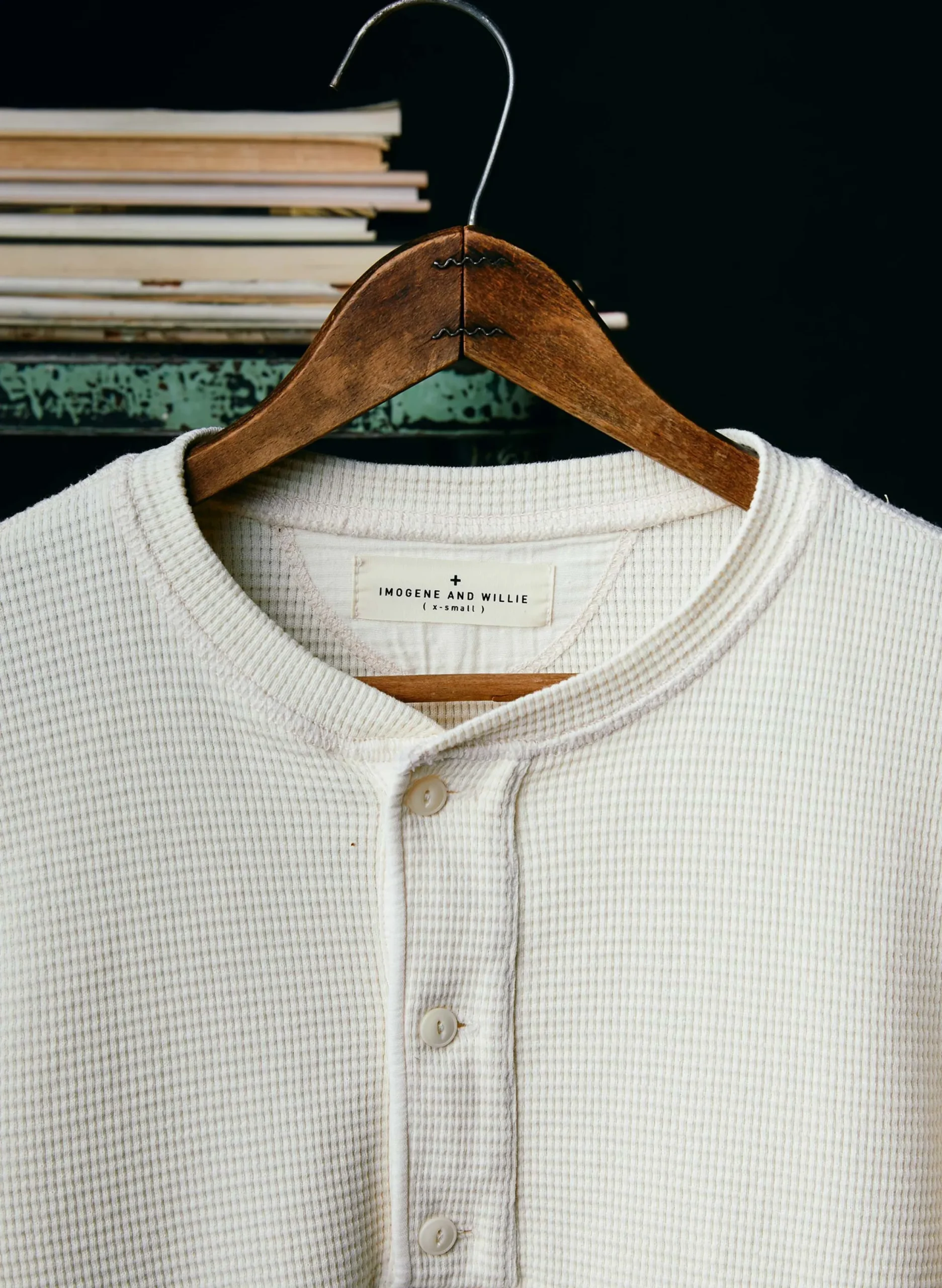 imogene + willie The Knit Waffle Henley In Vintage White| Knits & Sweaters