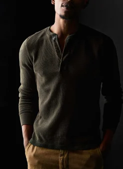 imogene + willie The Knit Waffle Henley In Forest| Knits & Sweaters
