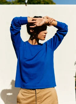 imogene + willie The Long Sleeve Raglan In Klein Blue|Women Tees + Tanks|Knits & Sweaters
