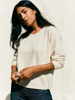 imogene + willie The Long Sleeve Raglan In Vintage White|Women Tees + Tanks|Knits & Sweaters