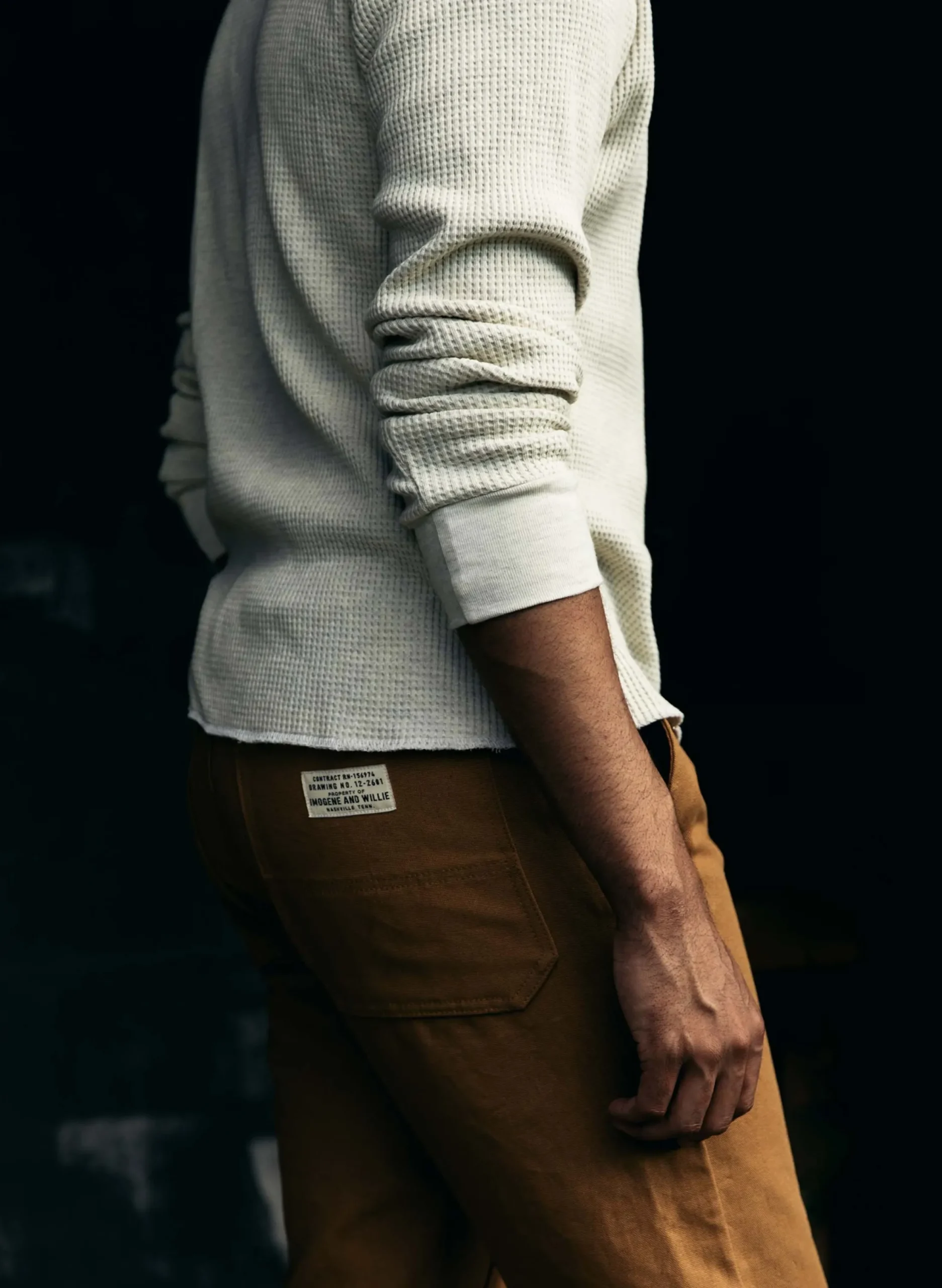 imogene + willie The Long Sleeve Thermal Crew In Ash| Knits & Sweaters