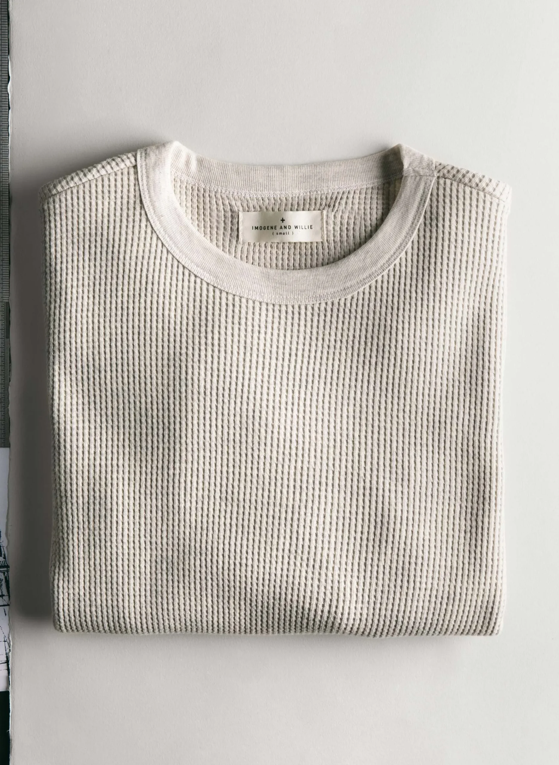 imogene + willie The Long Sleeve Thermal Crew In Ash| Knits & Sweaters