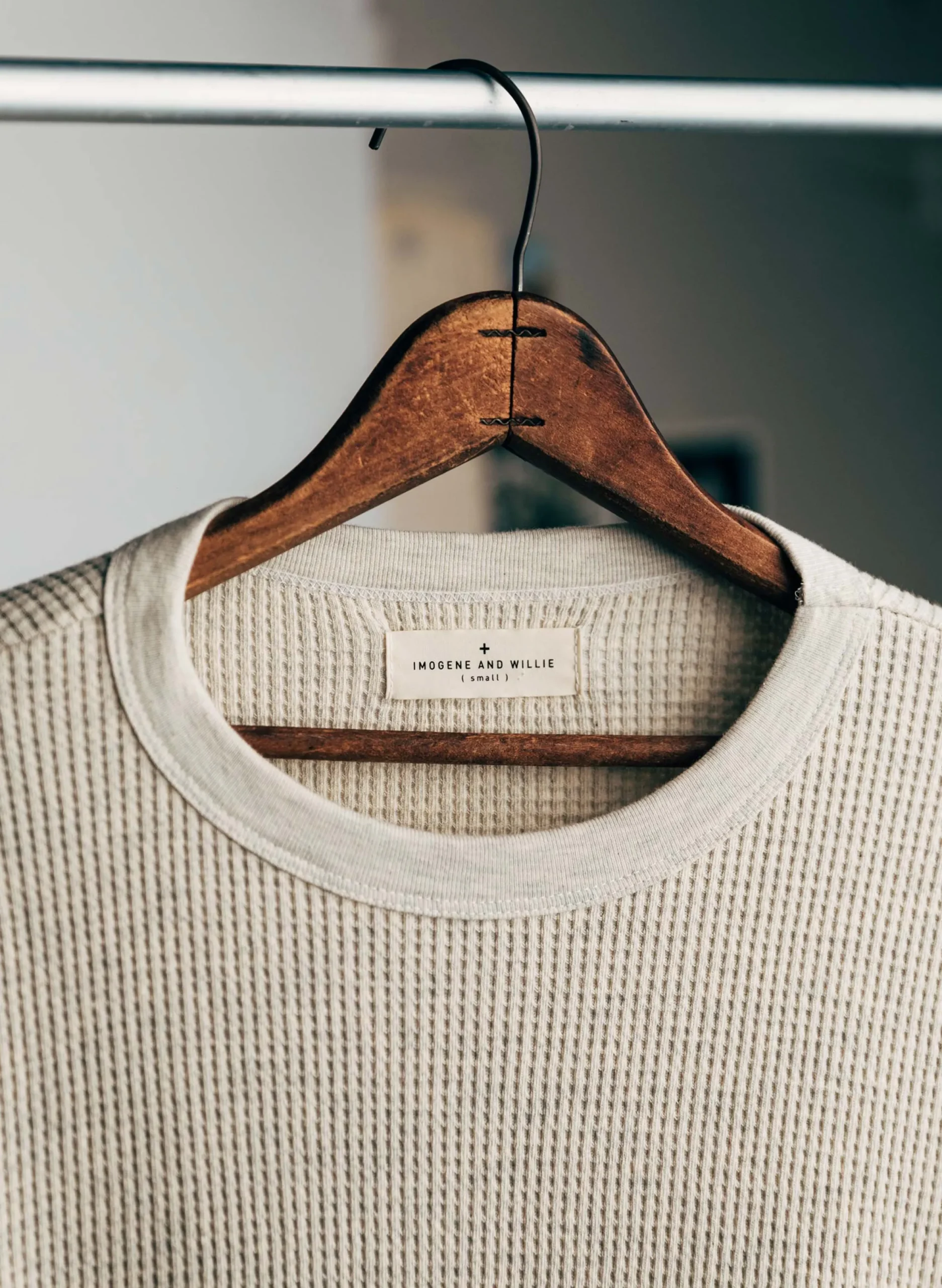 imogene + willie The Long Sleeve Thermal Crew In Ash| Knits & Sweaters