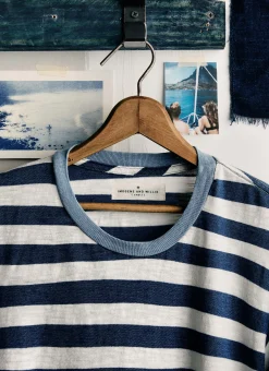 imogene + willie The Novel Knit Indigo Stripe Tee|Women Tees + Tanks