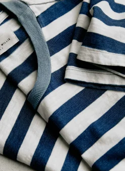 imogene + willie The Novel Knit Indigo Stripe Tee|Women Tees + Tanks